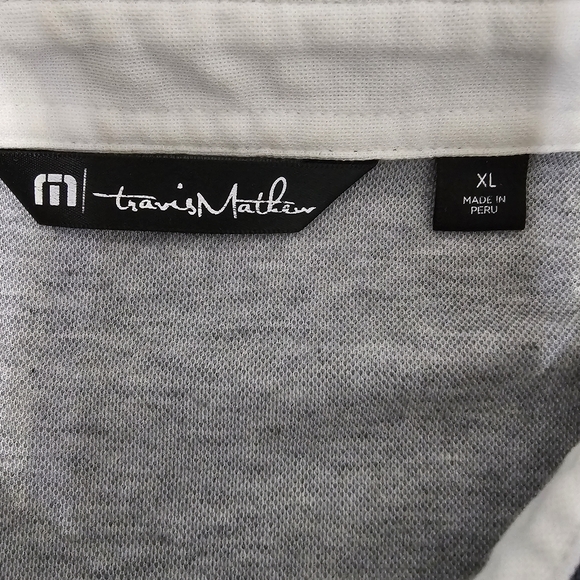 TravisMathew Gray Polo Shirt XL Pima Cotton Blend Golf Casual - Picture 6 of 7